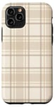 Coque pour iPhone 11 Pro Tartan écossais beige sable beige neutre