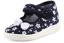 Ladeheid Chaussure Basket Fille LARW004 (Blanc/Navy Bleu/Fleurs, 19 EU)