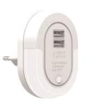 LED7 Veilleuse Del avec Un capteur Automatique du crépuscule à l'aube, Chargeur de Plaque Murale Double USB VMAE Smart Wireless 5V/2.1A pour Couloir, Salle de Bains, Chambre et Cuisine