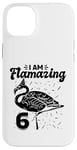 Coque pour iPhone 14 Plus I am Flamazing 6 Years Old – Fête d'anniversaire flamant rose