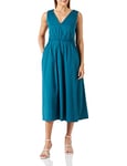 s.Oliver BLACK LABEL Women's Midi Dress, Regular fit, Blue Green, 10