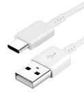 Câble Usb-C [120 Cm] Compatible Pour Android Samsung Galaxy Ss, Série Note, Série Fold Et Flip, Galaxy A, Série J/Tab Série S, Tab Série A Et Tab Série E (Blanc)