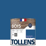 TOLLENS - Peinture extérieure bois 2 en 1 - Ultra Résistante - Finition Satin - Laque Riche en Résine - Pour Toute Boiserie Extérieure - Sans Sous-Couche - Satin - Bleu Bretagne - 2L = 32m2