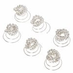 Claire's Twisted Glass Rhinestone Hair Spinners - 6 Pack