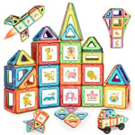 LIVEHITOP Construction Magnetique Enfant, 68 Pièces Bloc de Construction Magnétique Enfants Jeux Cadeaux pour 3 4 5 6 7 8 Ans Garçon Fille