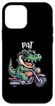 Coque pour iPhone 12 mini Pat Funny Alligator Moto Design pour garçon Nom Pat