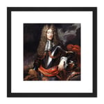 Anonymous Portrait King James II England Painting 8X8 Inch Square Wooden Framed Wall Art Print Picture with Mount