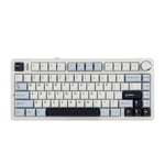 EPOMAKER x Aula F75 Clavier Mécanique Gasket à 75%, sans Fil/Bluetooth/USB-C, avec Cinq Couches de Coussinets, Bouton, RVB, Batterie, NKRO (Light Blue, Crescent Switch)