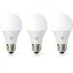 Nedis SmartLife Wi-Fi LED-lampa E27, vit, 806 lm, 3-pack