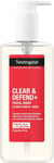 Neutrogena Face Wash, Clear and Defend plus Wash, 200 Ml