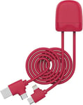 Xoopar Ice-Câble Câble de Charge Multi-USB, USB-C,Lightning d'1 mètre avec Transfert de données pour Smartphone Iphone,Samsung,Huawei,Xiaomi,LG,Wiko - Rouge