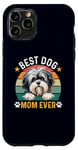 Coque pour iPhone 11 Pro Meilleure mère de chien Lowchen de tous les temps, propriétaire et amante de chiens amusants et rétro