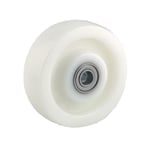 Roue polyamide blanc diamètre 100 x 35 alésage 12 longueur de moyeu 40 mm roulement à billes