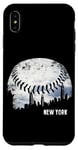 Coque pour iPhone XS Max Grattoir à ciel vintage Baseball New York City Nuages