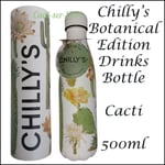 Chilly's Bottle Botanical Edition Cacti Cacus Design Water Bottle 500ml Genuine