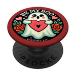 Be my Boo Illustration fantôme Saint-Valentin PopSockets PopGrip Adhésif