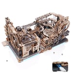 ROKR Circuits de Billes électrique Paquet 3 en 1 Maquette en Bois a Construire Puzzle 3D Bois Maquette Mécanique en Bois pour Adolescents (Spaceport&Night City&Link Pack)