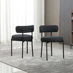 Dyhome - Table et chaises de salle à manger, chaise scandinave avec dossier, pieds en métal, noir