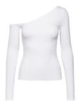 Calvin Klein Cotton Modal Off Shoulder Ls Top Vit