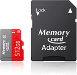 Carte Micro 512Go, Mini Cartes Mémoire, A2/U3/C10 Carte Tf Compatible Avec Jeux/Smartphone/Tablette,Jusqu'À 100 Mo/S En Micro Carte Mémoire (B-512Go)[SDK200602]