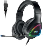 GrayEagle Casque Professionnel Gamer LED RGB Pour PC Avec Câble USB Et Micro | 7.1 Surround Sound NEW GEN | Over Ear Headphones Driver 50mm [IMMERSION TOTALE]