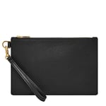 Fossil Wristlet, Portefeuille à deux volets pour femme, Noir, 22.2 0.6 W x 14.6 cm H