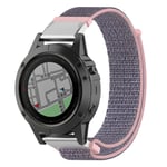 Garmin Fenix 5X / Plus 3 HR 26mm ranneke - Hopea Pinkki Monivärinen