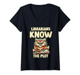 Womens Librarians Know The Plot Librarian Book Reading Books V-Neck T-Shirt