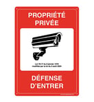 AUA SIGNALETIQUE - Panneau Prépercé (4 Trous) avec Angles arrondis - PVC Rigide 1.5 mm - (150x210 mm, Propriété Privée Défense d'entrer)