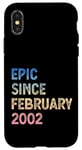 Coque pour iPhone X/XS 23e anniversaire homme femme épique depuis février 2002