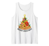 Funny Pizza on Earth Christmas Tree Merry Crust-mas Pizzamas Tank Top