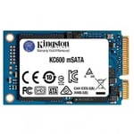 Kingston KC600 - SSD - chiffré - 256 Go - interne - mSATA - SATA 6Gb/s - AES 256 bits - TCG Opal Encryption, Self-Encrypting Drive (SED)