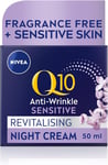 NIVEA Q10 Anti-Wrinkle Sensitive Revitalising Night Cream (50ml), Face Cream... 