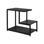 Sobuy - Bout de Canapé Table d'Appoint Tables Basses avec 3 Étagères de Rangement - Noir FBT65-SCH ®