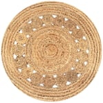 Maison Chic - Tapis Tapis de salon Tapis d'entrée Jute design tressé 90 cm rond 20368