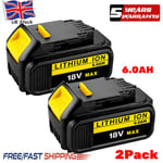 2PCS For DeWalt DCB184 18V Li-ion 6.0Ah XR Battery DCB180 DCF885 DCB182 DCD785