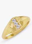 London Road 9ct Gold Diamond Signet Ring, M