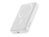 Baseus Magnetic Mini, 10000 Mah, Power Delivery, Quick Charge 3.0, Trådlös Laddning, 3,85 V, 30 W, Vit