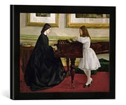 'Image encadrée de James abott McNeill Whistler at The Piano, Art Impression dans Le Cadre de Haute qualité Photos Fait Main, 40 x 30 cm, Noir Mat