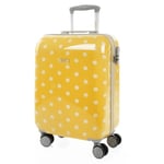 SKPAT - Cabin Suitcase - PC Polycarbonate Hand Luggage Case. Travel Small Suitcase with Wheels - Cabin Luggage with Telescopic Handle - Lightweight Suitcase Carry on Suitcase with Combination, Yellow