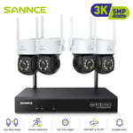 SANNCE 5MP Color 2-Way Audio Wireless CCTV Security Camera System PT 10CH IP NVR