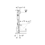 Duofix Bâti-support autoportant pour wc suspendu, 112 cm, avec réservoir à encastrer Delta 12 cm (457.565.00.2) - Geberit