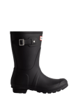 Hunter Original Short Tartan Lining Wellington Boots, Black