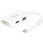 Delock Mini Displayport til DVI/HDMI/VGA adapter - Hvid