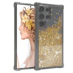 For Samsung Galaxy S24 Ultra Phone Cover Liquid Glitter Cover Phone Gold