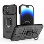 Coque Antichoc avec Trépied et Protection de Caméra Noir pour iPhone 14 Pro Max