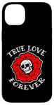 Coque pour iPhone 14 Plus Retro Vintage True Love Forever Skull and Flower Memento Mori