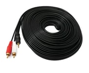 Cinch 2 RCA Cable 20 m Plug to AUX 3.5 mm Jack Plug Stereo AV in Black