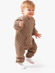 Angel & Rocket Baby Quilted Teddy Romper, Natural