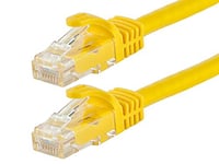 Monoprice Flexboot Câble de raccordement Ethernet Cat6 - Cordon réseau Internet - RJ45 (toronné) - 550 MHz UTP - Fil de cuivre Nu Pur - 24 AWG - 6,1 m - Jaune